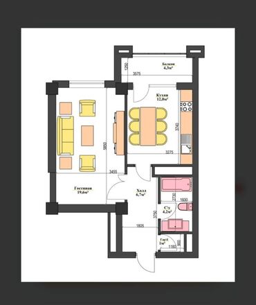 105 серия 3 комнатная: 1 комната, 48 м², Элитка, ПСО (под самоотделку)