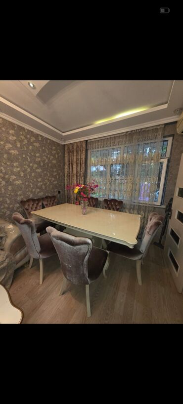 metbex mebli: Для гостиной, Б/у, Нераскладной, Прямоугольный стол, 6 стульев