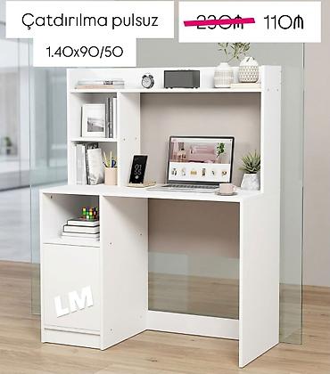 Ağ rəngli çoxfunksiyalı iş masası - Ölçü: 1.40 x 90/50 - Yığcam lalafo.az -da Ağ rəngli çoxfunksiyalı iş masası - Ölçü: 1.40 x 90/50 - Yığcam