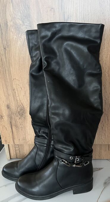 сапоги мужские зимние кожаные: Сапоги, 38, цвет - Черный