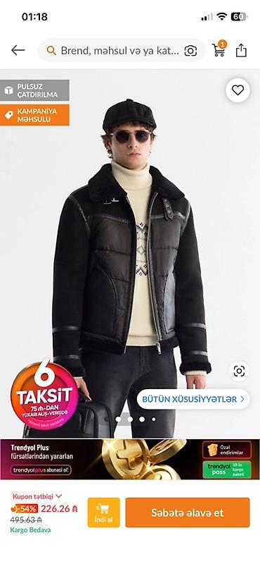 north face kurtka: Kişi üçün qara rəngli qışlıq gödəkçə - Model: qısa kəsim, fermuarlı — 1