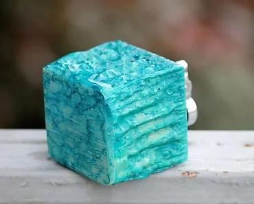 Satovi za kuću: Atomic 1960 Tirkiz alabaster, Kubični stoni Vintage upaljač — 3