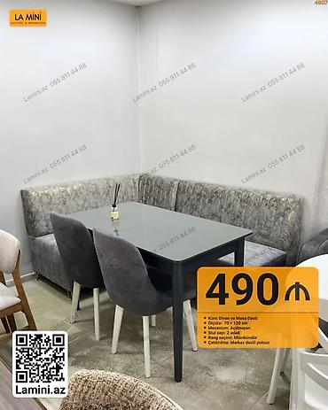 divan ustu: Künc divan və masa dəsti - Dəst: künc divan + masa - Ölçülər (masa) — 1