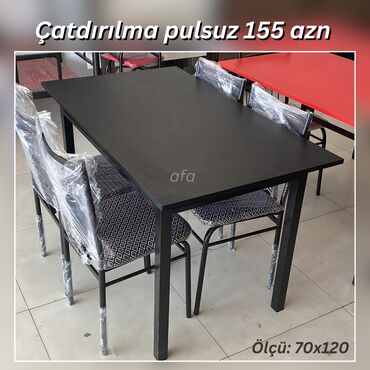 складные стулья: Restoran, kafe, bağ, mətbəx və s üçün masa destleri Masa + 4 Stul 155
