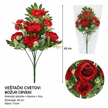 KMT Komada mala veštačka saksijska drveni otvora ručka crvena 710215