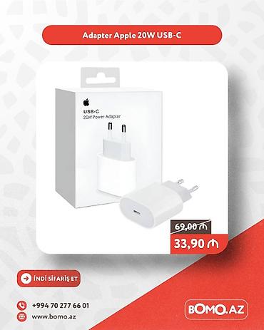 iphone adapter 20w: Yüksək keyfiyyətli. 🔥 Adapter Apple 20W USB-C ✅ Brend: Apple ✅ Güc — 1