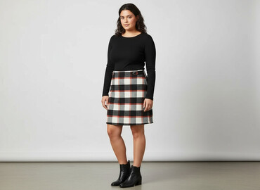 spódniczka w kratkę z guzikami: F&F, Spódnica damska, rozmiar 6XL