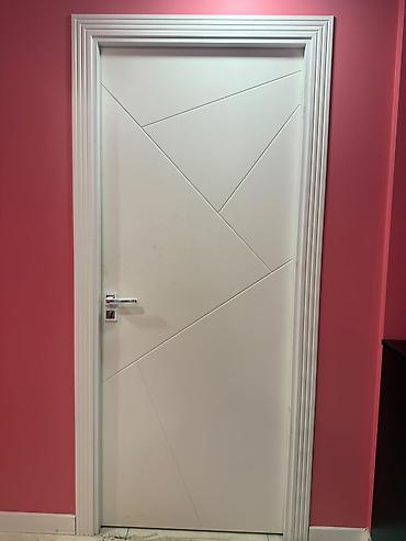 qapi demir: Ağ rəngli daxili otaq qapısı – müasir minimal dizayn - Material — 4