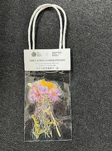 Канцтовары: Наклейки с цветами (Simulation Flower Sticker) 🌸 Набор стильных — 4