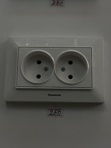 Розетка, С заземлением, Panasonic, Встроенные, 2 гнезда