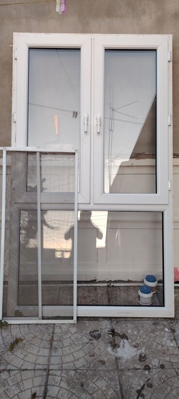 pencere reşotkaları: İki qat şüşə paketi Plastik pəncərə, Еni: 117 sm, Uzunluğu: 205 sm