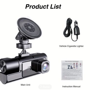 Videoreqistratorlar: 🎁 2kameralı(salan +ön) typce adeptor=25azn.😊 — 2