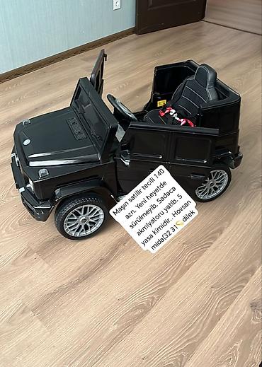 Uşaq üçün elektrikli maşın – off-road üslubunda, qara rəngdə