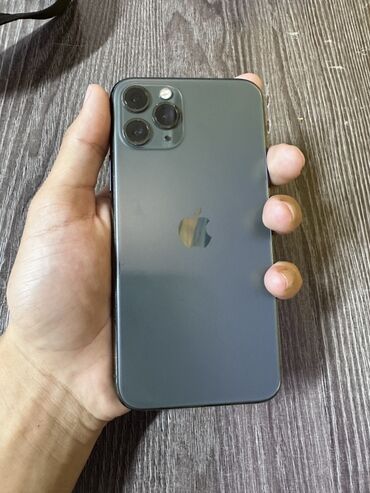 Мобильные телефоны и аксессуары: IPhone 11 Pro, Б/у, 64 ГБ, Matte Midnight Green, Зарядное устройство, Чехол, Кабель, 84 %