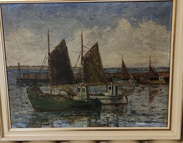 Stilske umetničke slike: Slika ulje na platnu potpisana Carl rasmussen 48x37 — 1