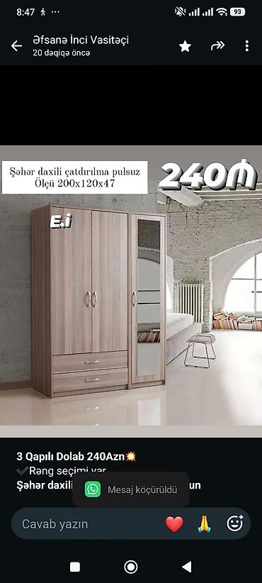 Ofis dolabları: *3 Qapılı Dolab 240Azn💥* ✔️Rəng seçimi var *Şəhər daxili Çatdırılma və — 1