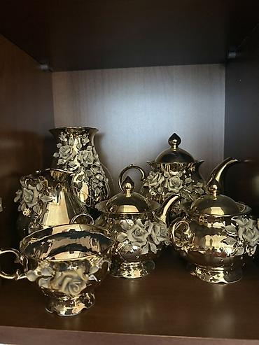 3d rucka: Çay dəsti, rəng - Qızılı, Keramika — 1