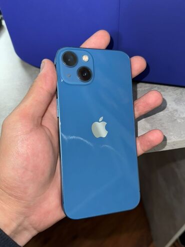 купить телефон тесла: IPhone 13, Колдонулган, 128 ГБ, Көгүлтүр, Коргоочу айнек, Каптама, 77 %