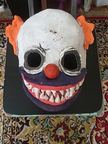 карнавальная маска для детей: Страшная маска клоуна для Хэллоуина/косплея, хендмейд - Большая