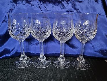 Čaše: Case kristal,gravura za vino 80te.god. Masivne case kristal za vino — 12