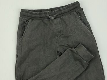 czarne elastyczne spodnie wysoki stan: Spodnie dresowe, Little kids, 8 lat, 122/128, stan - Dobry