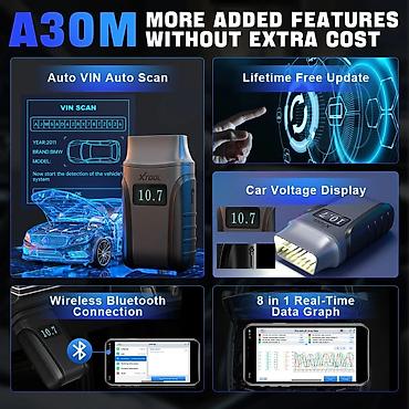 Auto dijagnostika: XTOOL Anyscan A30M V2.0 Najnoviji OBD2 Bluetooth CANFD FCA Oil Reset — 9