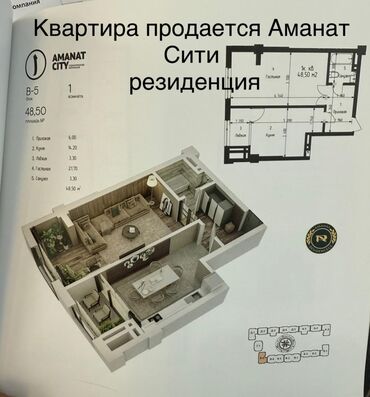 Продажа квартир: 1 комната, 48 м², 15 этаж