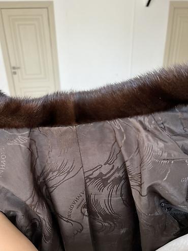 жилет писец: Шуба, Норка, Длинная модель, С капюшоном, 2XL — 7