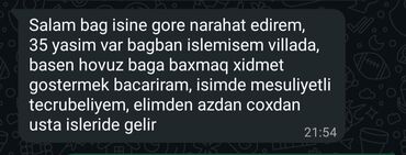 Salam bag isine gore narahat edirem, 35 yasim var bagban islemisem