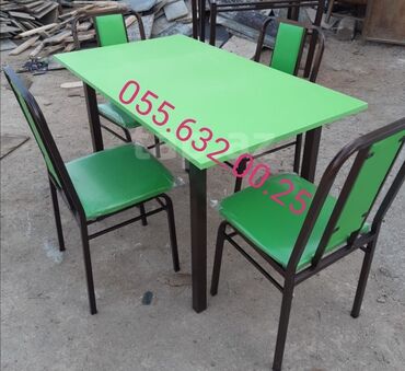 Bağ, çöl masa və oturacaq dəstləri: Yeni, Kvadrat masa, 4 stul, Açılan, Stullar ilə, Metal, Azərbaycan — 5