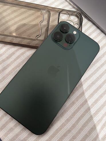 apple ipod: IPhone 13 Pro Max, Б/у, 128 ГБ, Зеленый, Защитное стекло, Чехол, 87 %