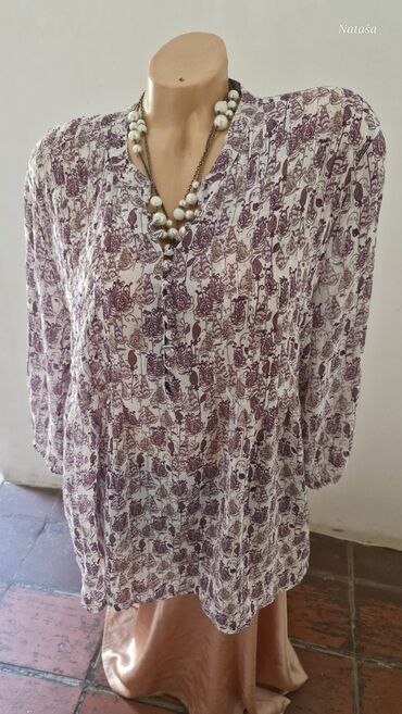 boho bluza: XL (EU 42), Polyester, Floral, color - Purple