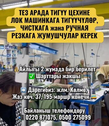 оборудование для шаурмы: 🪡🪡ТЕЗ АРАДА ТИГҮҮ ЦЕХИНЕ ЛОК МАШИНКАГА ТИГҮҮЧҮЛӨР, ЧИСТКАГА жана