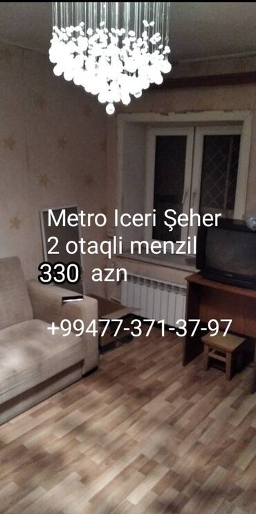 Uzunmüddətli kirayə mənzillər: Weherin merkezi. Axundov bagina 5 deqiqe piyada, metro Iceri Wehere 15