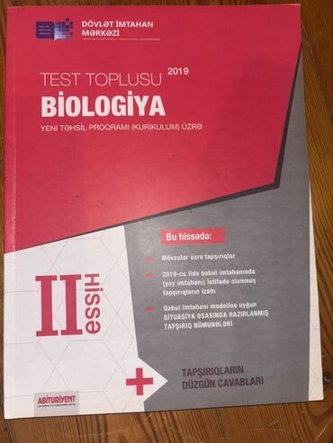 ədəbiyyat dim kitabı: Biologiya Testlər Məktəbəqədər, 2-ci hissə, 2019 il