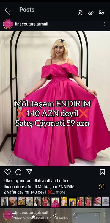 Ziyafət donları: Çiyinləri açıq, ziyafət üçün nəzərdə tutulmuş parlaq çəhrayı rəngdə