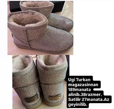 домашние угги: Parıltılı gümüşü qısa ugg tipli çəkmələr. Üzəri xırda daşlarla tam — 1
