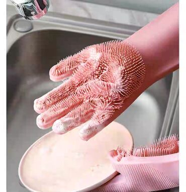 интересует: Бытовые жаропрочные перчатки для мытья посуды с силиконовыми