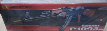 parlaq uşaq losinləri: Oyuncaq tüfəngi AK-47, metal/plastik - tam ölçülü, əsl Kalaşnikov