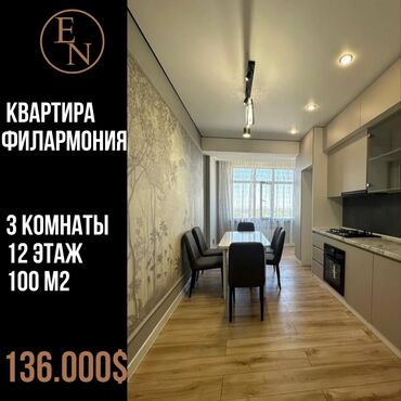 пренда квартир: 3 комнаты, 100 м², Элитка, 12 этаж, Дизайнерский ремонт