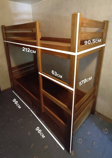 Двухъярусные кровати: Двухъярусная кровать, Б/у, С выкатной системой — 14