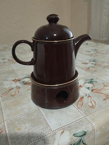 Tableware: Keramički setovi za posluženje pića – više kompleta 1) Smeđi čajnik — 1