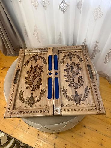 Nərdlər: Taxta nərd dəsti – əl işidir - Material: Qoz ağacı (tam taxta) — 3