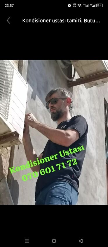 портативный кондиционер: Kondisioner ustası .təmir quraşdırma yuyulma qaz vurulması boruların