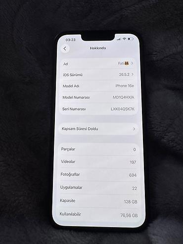 iphone 16e kontakt home: IPhone 16e, 128 GB, Qara, Face ID — 4
