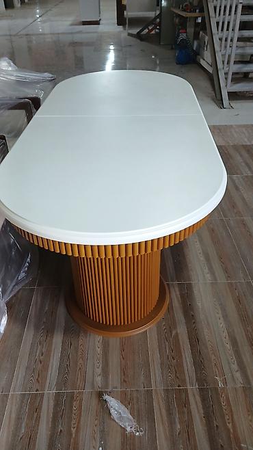 toplantı masası: Oval formalı, açılıb-bağlanan yemək masası - Üst hissə: açıq rəngli — 4