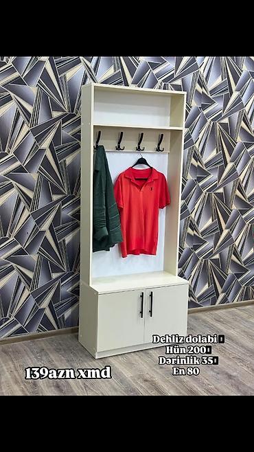 shifoner: Dehliz dolabı - Ölçülər: hündürlük 200 sm, dərinlik 35 sm, en 80 sm - — 1