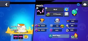 Digər oyun və konsollar: Bu, Brawl Stars oyun hesabıdır. Hesabda 42656 kupa var. Oyunçu adı