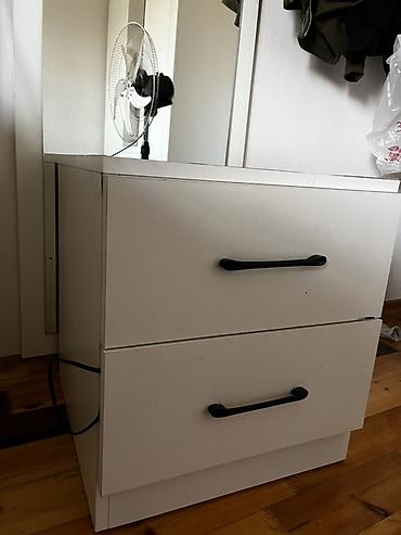 Тумбы: Ağ rəngli 2 çəkməcəli tumba - Minimalist dizayn, hamar ağ səth - İki — 3