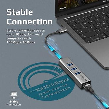 macbook kredit: Promate Adapter Multi-Port USB-C Hub with Ethernet Adapter. 3 x USB — 1